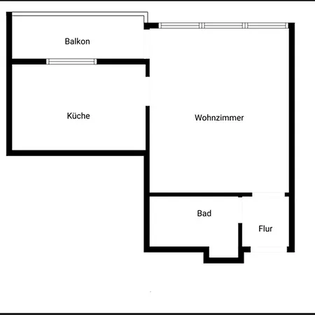 アパート 1 Zi. Wohnung, 34m², Parken, Messe Dus *